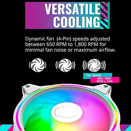 Cooler Master MasterFan MF Halo 120mm White Addressable RGB PWM 47.2 CFM image