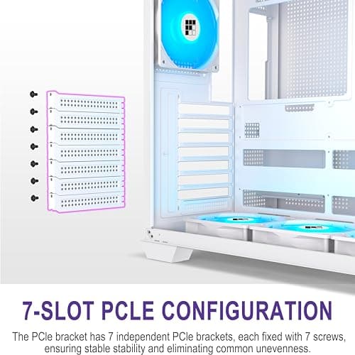 FOIFKIN F600 PC Case - Pre-Installed 7 PWM ARGB Fan, ATX Mid-Tower, FOIFKIN (White, F600) image