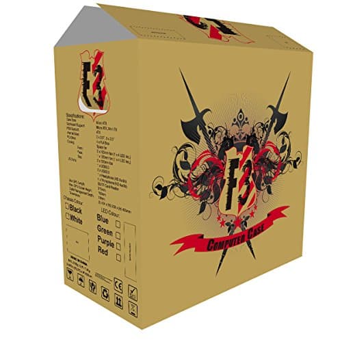 CiT F3 Micro ATX Mini Tower Black / Blue with Acrylic Side Panel and USB 3.2 Gen 1 Type-A, USB 2.0 Type-A image