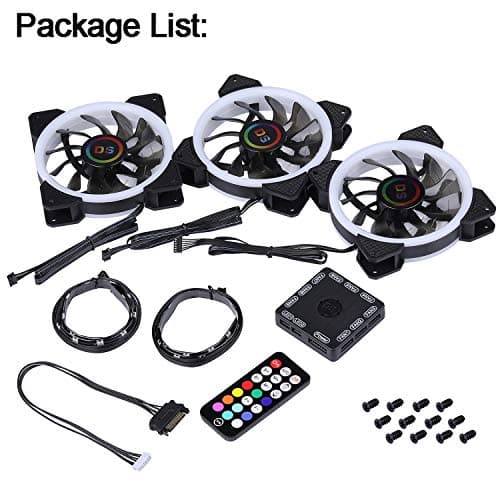 DS 120mm Addressable RGB PC Case LED Fans 3 Pack image
