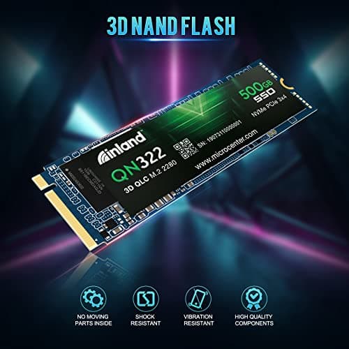 Inland QN322 500GB SSD M.2-2280 PCIe 3.0 X4 NVME image