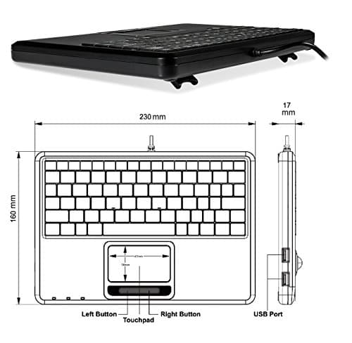 Perixx PERIBOARD-510H PLUS Wired Mini With Touchpad Keyboard image