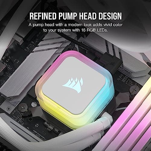 Corsair iCUE H100i RGB ELITE Water 240mm White image