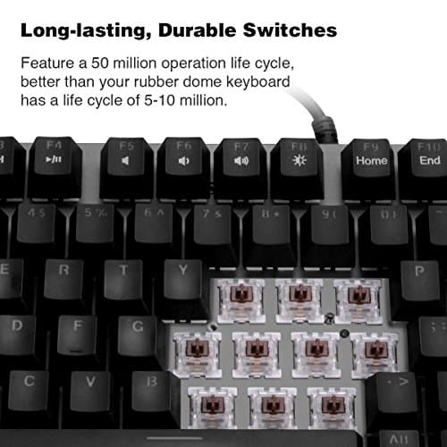 Velocifire Tenkeyless Mechanical Keyboard Mini, 78-Key Compact Ergonomic, Outemu Brown Switches Backlit and Double-Shot ABS Keycaps for Copywriter, Typist and Programmer image