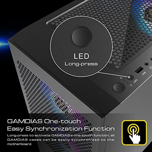 GAMDIAS TALOS E3 MESH ATX Mid Tower Black with Tempered Glass Side Panel image