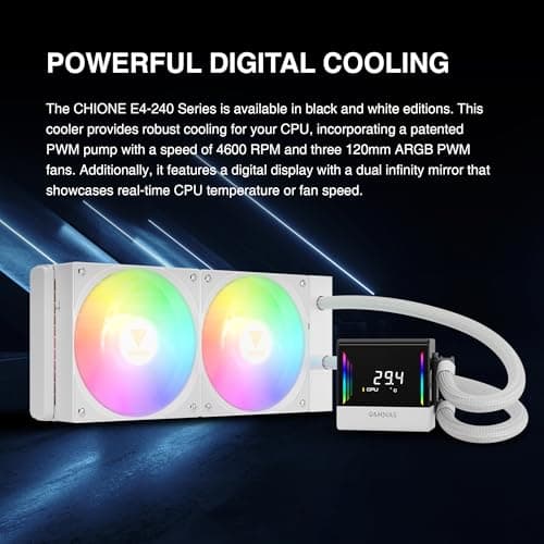 GAMDIAS CHIONE E4 Water 240mm 73.36 CFM White image