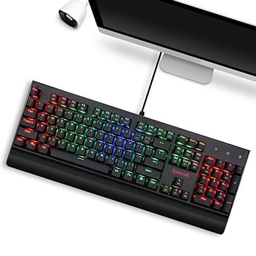Redragon K557 RGB Backlit Waterproof Mechanical Gaming Keyboard with Blue Switches, Anti-ghosting 104 Keys image