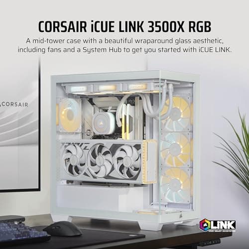Corsair iCUE LINK 3500X RGB ATX Mid Tower White Tempered Glass image