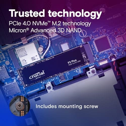 Crucial P3 Plus 1TB SSD M.2-2280 PCIe 4.0 x4 NVMe image