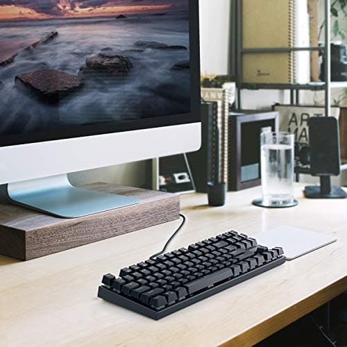 AUKEY Mechanical Keyboard, TKL Gaming Keyboard with Blue Switches, 87-Key 100% Anti-Ghosting with Metal Panel and Water Resistant Design for PC and Laptop, Black image