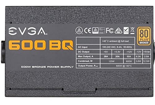 EVGA 600 BQ 600W Semi-Modular 80+ Bronze Certified image
