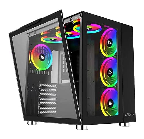 Apevia Prism Elite ATX Mid Tower Black Tempered Glass Side Panel image