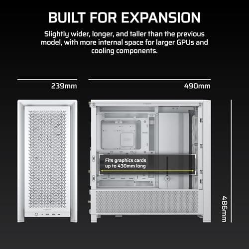 Corsair FRAME 4000D RS Modular Mid-Tower ATX PC Case - White image