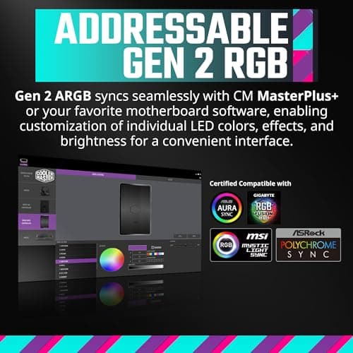 Cooler Master Mobius 120P 120mm White Addressable RGB PWM 75.2 CFM 3-Pack image