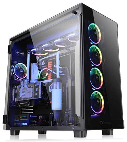 Thermaltake View 91 RGB PLUS Tempered Glass XL-ATX Vertical GPU Modular Black Gaming Super Tower Computer Case CA-1I9-00F1WN-00 image