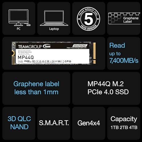 TEAMGROUP MP44Q 4TB M.2 SSD PCIe 4.0 NVMe image