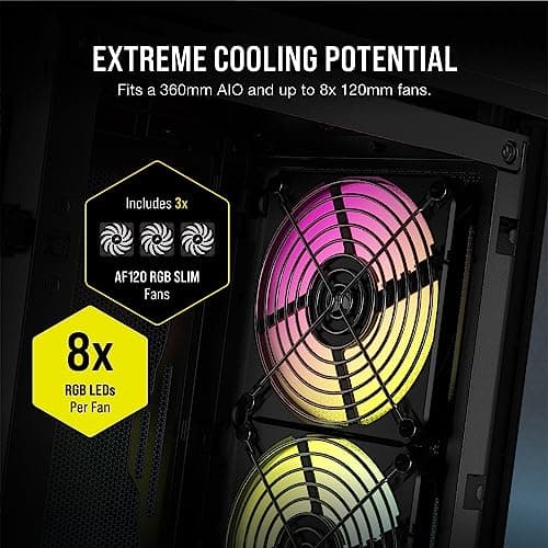 Corsair 2000D RGB AIRFLOW Mini-ITX Tower Black Mesh Side Panel, USB 3.2 Gen 2 Type-C, USB 3.2 Gen 1 Type-A image