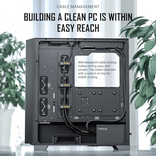 Antec P20C ATX Mid Tower Black Tempered Glass Side Panel USB 3.2 Gen 2 Type-C USB 3.2 Gen 1 Type-A image