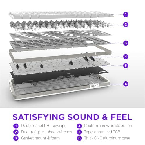 NZXT KB-101NW-US RGB Wired Gaming Keyboard image