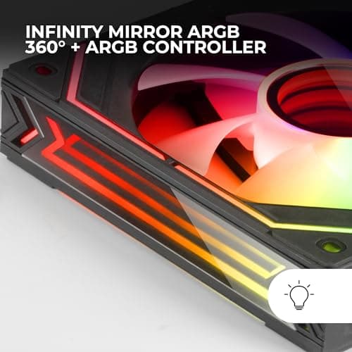 Mars Gaming MF-LINKFINITY 120mm Black Addressable RGB PWM 69 CFM 3-Pack image