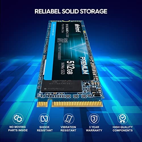 Inland Premium 512GB SSD M.2 2280 PCIe NVMe 3.0 x4 3D NAND Internal Solid State Drive, High-Speed Read/Write Speed up to 3100 MBps and 1900 MBps, NVMe 1.3 & PCIe 3.1 Compatible image