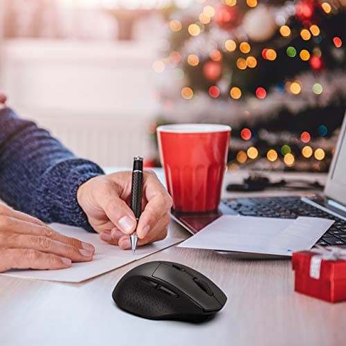 VicTsing Wireless Mouse Rechargeable, 2020 Unique Comfortable Ergonomic Mouse, Noiseless/Adjustable 2400Dpi/6 Buttons, Cordless Mice with USB Receiver for PC, Computer, Laptop, MacBook image