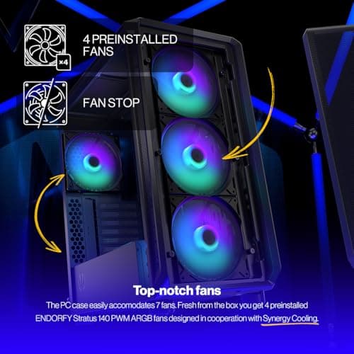 ENDORFY ARX 500 ARGB ATX Mid Tower Black Tempered Glass Side Panel image