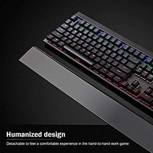 BestOff MK15 Gaming Set, Blue Switch Mechanical Gaming Keyboard, 4 adjustable High DPI Gaming Mouse, All-Metal Panel Spill-Resistant Keyboard with Ergonomic holder, Anti ghosting Keyboard for PC Gamer image