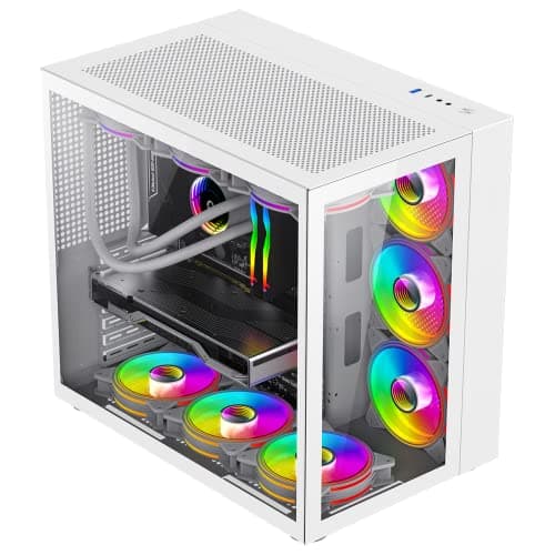 GameMax Infinity ATX Mid Tower White with Tempered Glass Side Panel and USB 3.2 Gen 1 Type-C USB 3.2 Gen 1 Type-A image