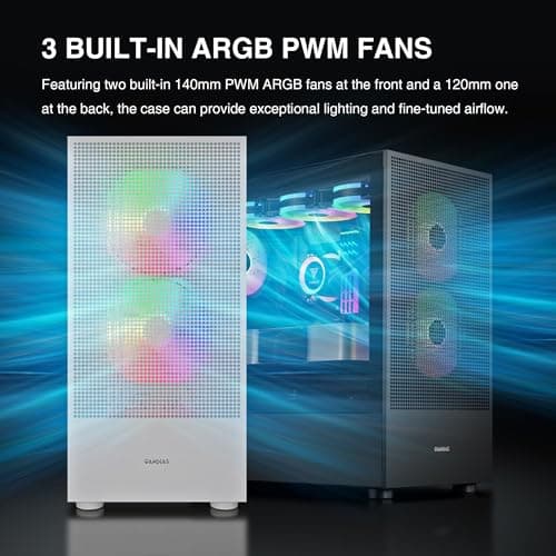 GAMDIAS TALOS E3 MESH ELITE ATX Mid Tower Black Tempered Glass image