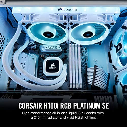 Corsair H100i RGB PLATINUM SE Water 240mm 63 CFM White image