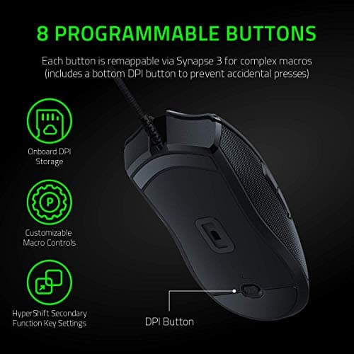 Razer Viper Ultralight Ambidextrous Wired Gaming Mouse: Fastest Mouse Switch in Gaming - 16,000 DPI Optical Sensor - Chroma RGB Lighting - 8 Programmable Buttons - Drag-Free Cord (Renewed) image