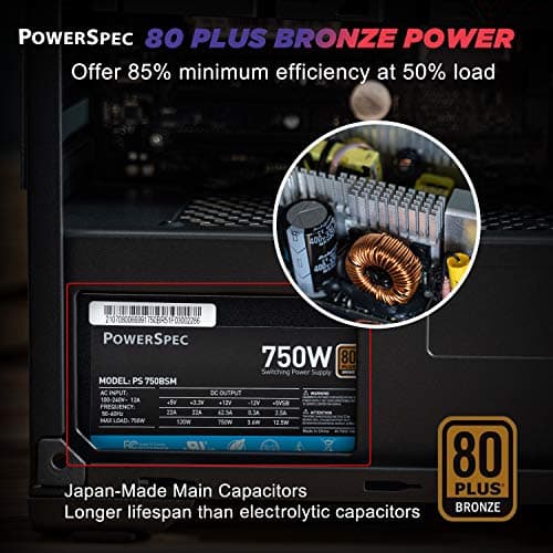 PowerSpec PS Black 750W Semi-Modular 80+ Bronze image