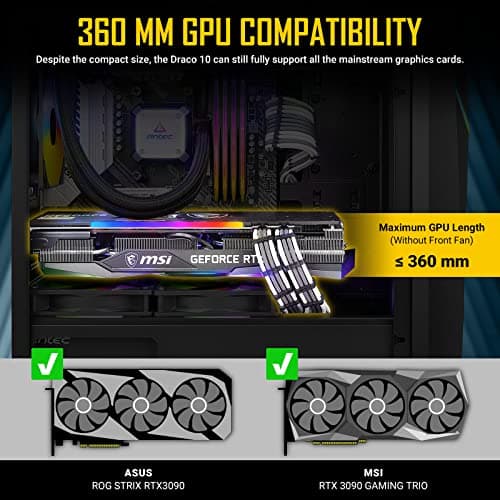 Antec Draco 10 Micro ATX Mini Tower Black Tempered Glass Side Panel, USB 3.2 Gen 1 Type-A image