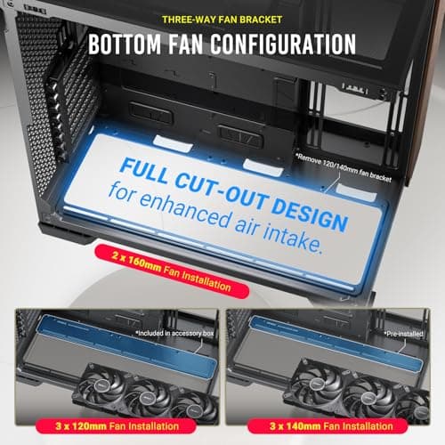 Antec C8 Wood ATX Full Tower Black / Brown with Tempered Glass Side Panel and USB 3.2 Gen 2 Type-C USB 3.2 Gen 1 Type-A image