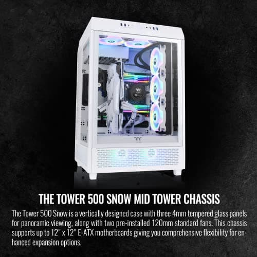 Thermaltake The Tower 500 ATX Mid Tower White Tempered Glass image