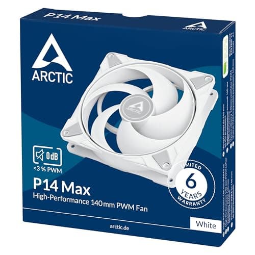 ARCTIC P14 Max 140mm White PWM 95 CFM 1-Pack image