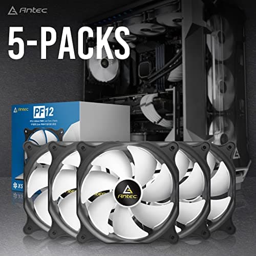 Antec F12 - High Performance with Low Noise Case Fan, Value Pack (120mm 3-pin 5 Packs) image