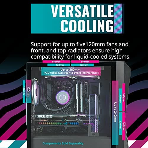 Cooler Master CMP 320 Micro ATX Mid Tower Black Tempered Glass Side Panel image