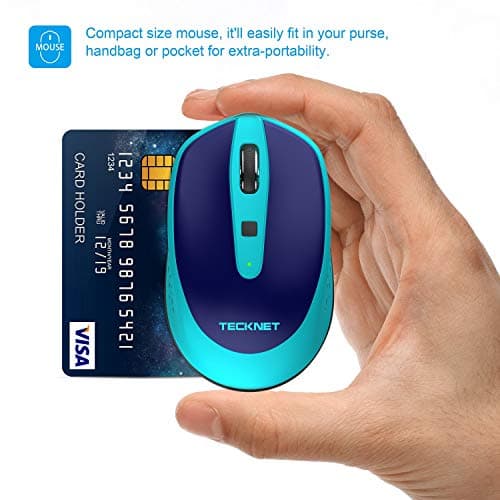 TECKNET Omni Small Portable 2.4G Wireless Optical Mouse with USB Nano Receiver for Laptop Computer, 18 Month Battery Life, 3 Adjustable DPI Levels: 2000/1500/1000 DPI image