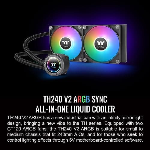Thermaltake TH240 V2 ARGB Sync Water 240mm 57.05 CFM Black image