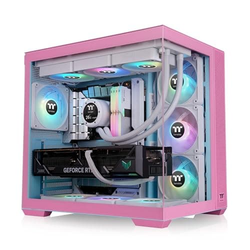 Thermaltake View 380 ARGB ATX Mid Tower Pink / Blue with Tempered Glass Side Panel and USB 3.2 Gen 2 Type-C USB 3.2 Gen 1 Type-A image
