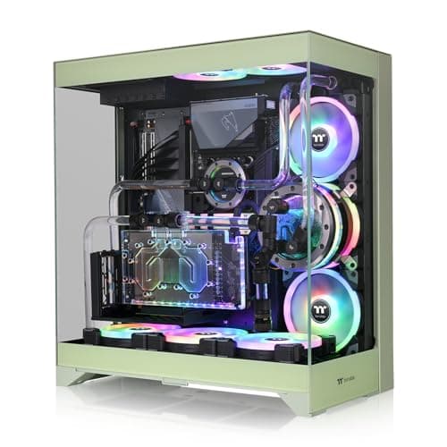 Thermaltake CTE E550 ATX Mid Tower Green / Black Tempered Glass Side Panel image