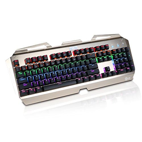 E-Element K-9999 Mechanical Gaming Keyboard, Multicolor LED Backlit USB Wired with Blue Switches,104 Keys No Conflict, Camouflage image