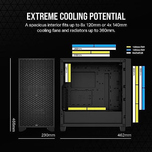 Corsair 3000D ATX Mid Tower Black AIRFLOW Tempered Glass Side Panel image