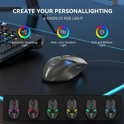 TeckNet M268-Black Wired Optical Mouse image