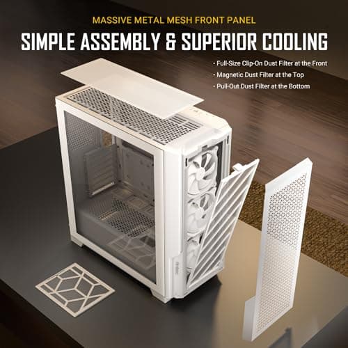 Antec P20C ATX Mid Tower White with Tempered Glass Side Panel and USB 3.2 Gen 2 Type-C, USB 3.2 Gen 1 Type-A image