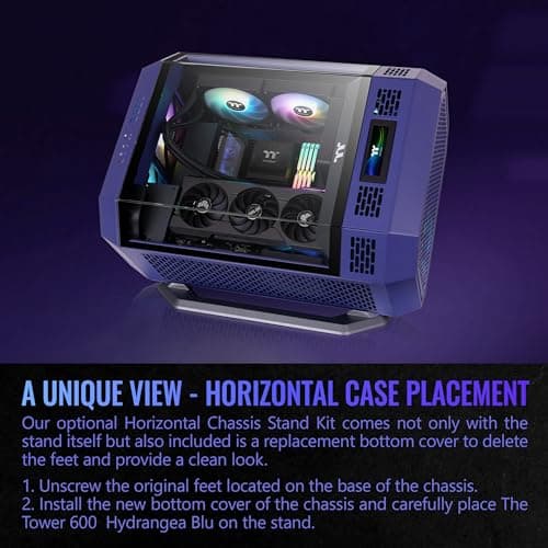 Thermaltake The Tower 600 ATX Mid Tower Purple Tempered Glass Side Panel, USB 3.2 Gen 2 Type-C, USB 3.2 Gen 1 Type-A image