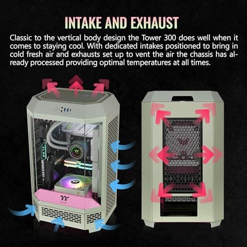 Thermaltake The Tower 300 MicroATX Mini Tower Tempered Glass Side Panel - Matcha Plum image