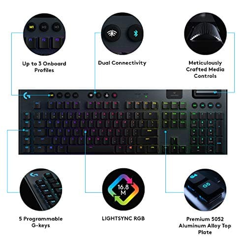 Logitech G915 Lightspeed RGB Wireless Logitech GL Tactile Gaming Keyboard image